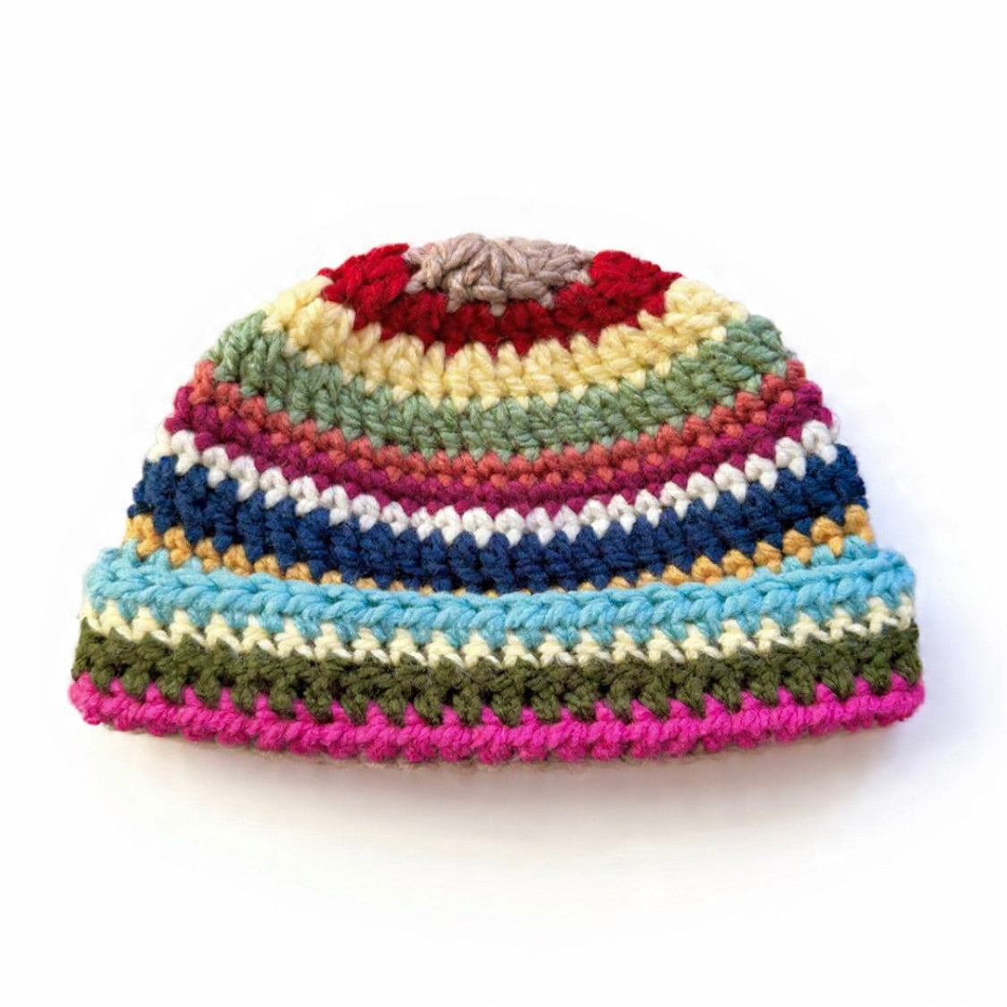Colorful striped crochet hat 
